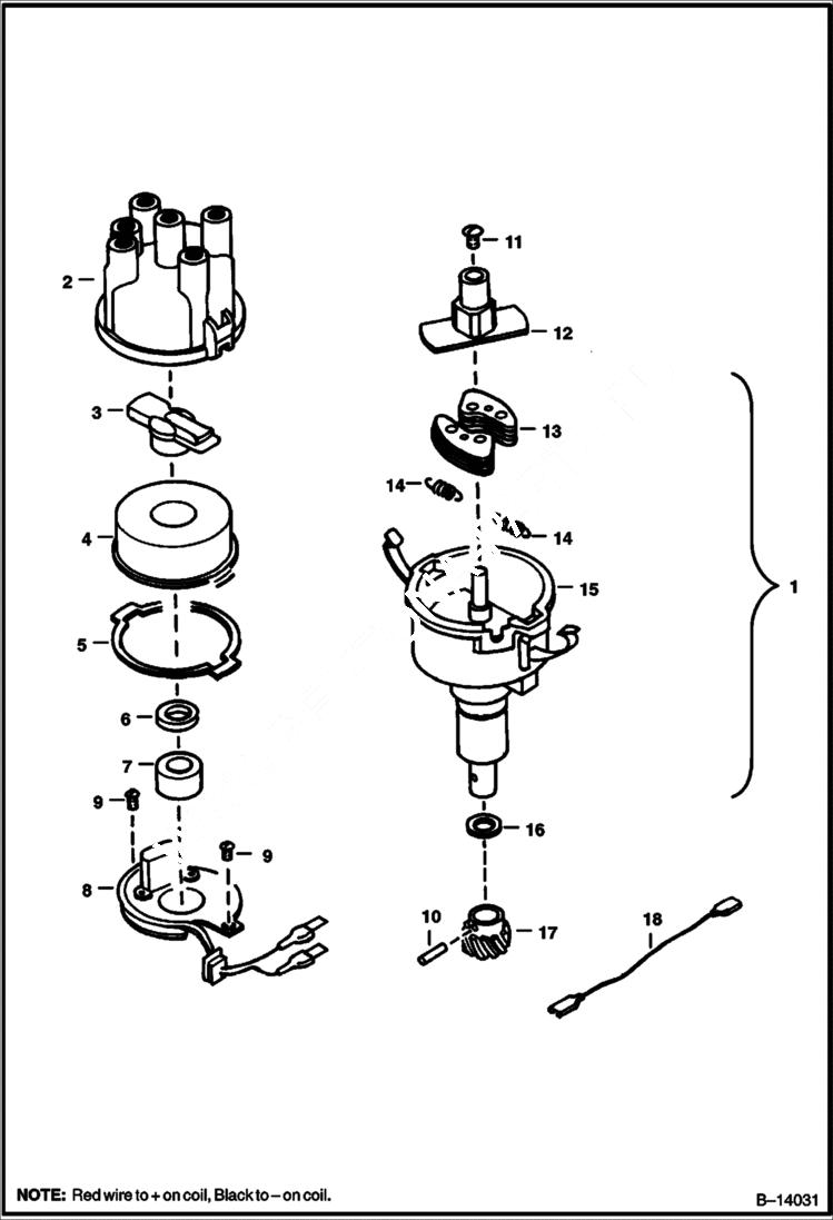 Схема запчастей Bobcat 600s - DISTRIBUTOR Solid State - Engine S/N 6193828 & Above POWER UNIT