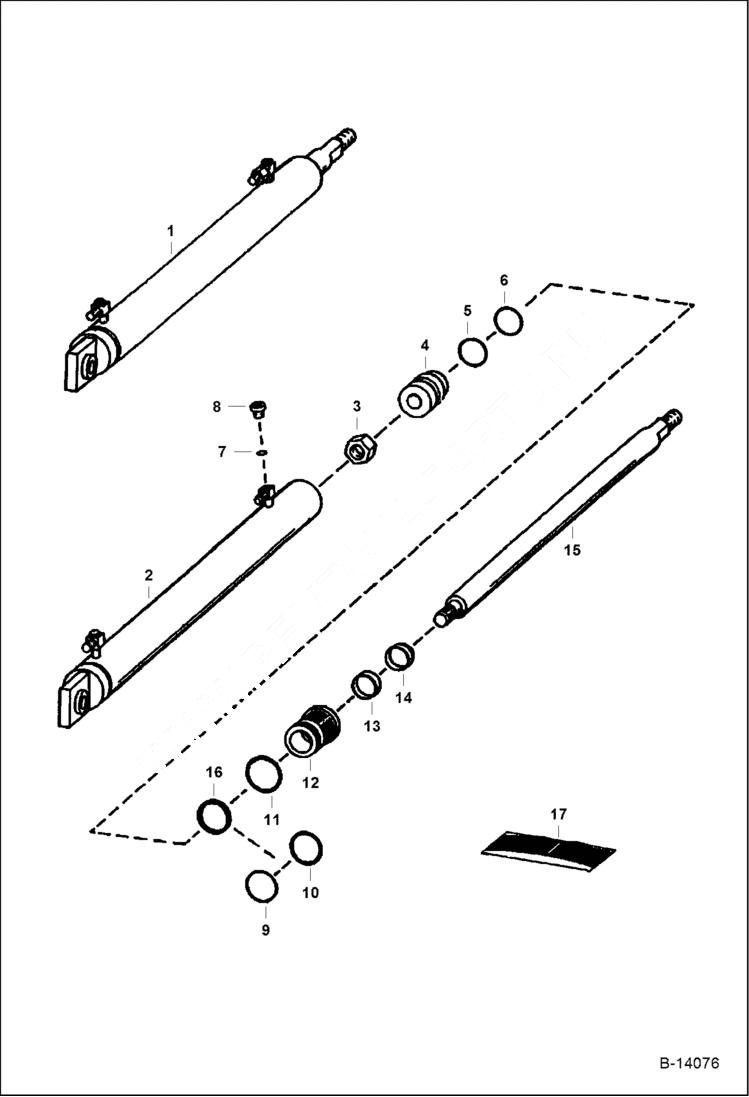 Схема запчастей Bobcat LANDSCAPE RAKE - LANDSCAPE RAKE (Lift Cylinder) (A Series) Loader