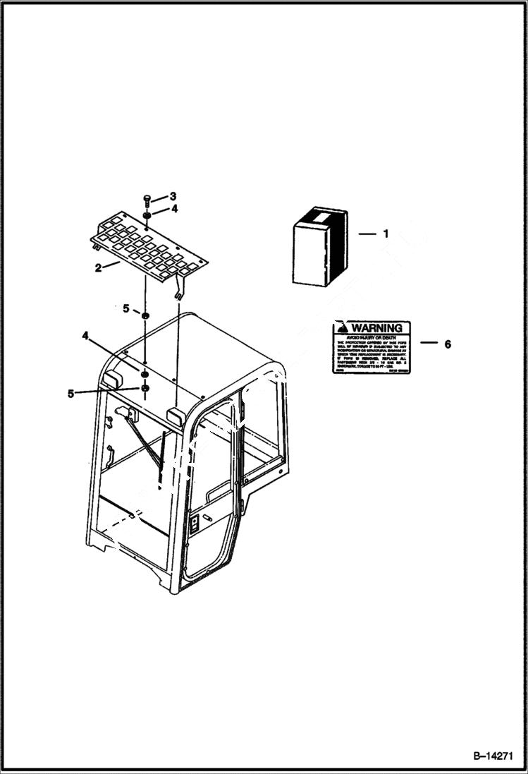 Схема запчастей Bobcat 331 - TOP GUARD (Cab or Canopy) ACCESSORIES & OPTIONS