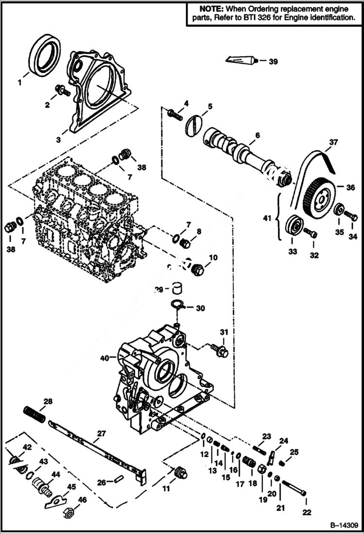 Схема запчастей Bobcat 800s - CAMSHAFT POWER UNIT