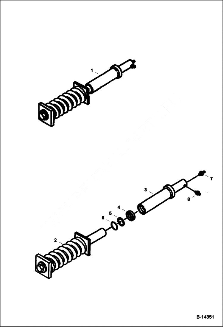 Схема запчастей Bobcat 220 - RECOIL SPRING (Used W/Replacement Frame 6596099 Only) UNDERCARRIAGE