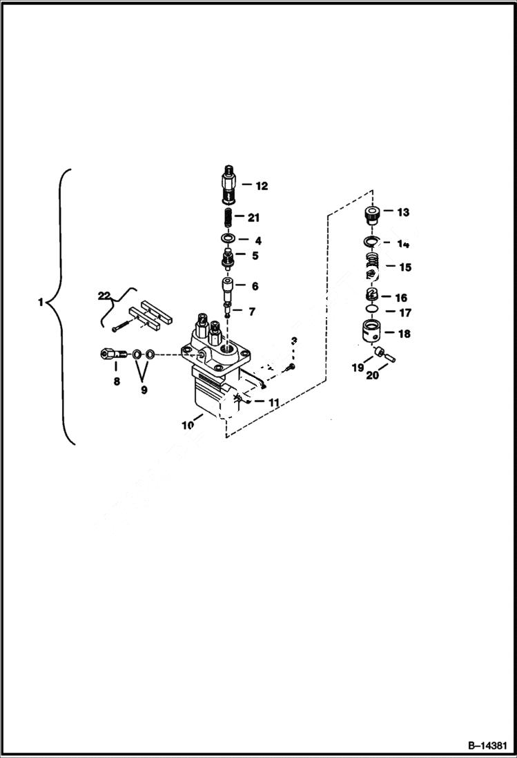 Схема запчастей Bobcat 328 - INJECTION PUMP (Tier I engine) POWER UNIT