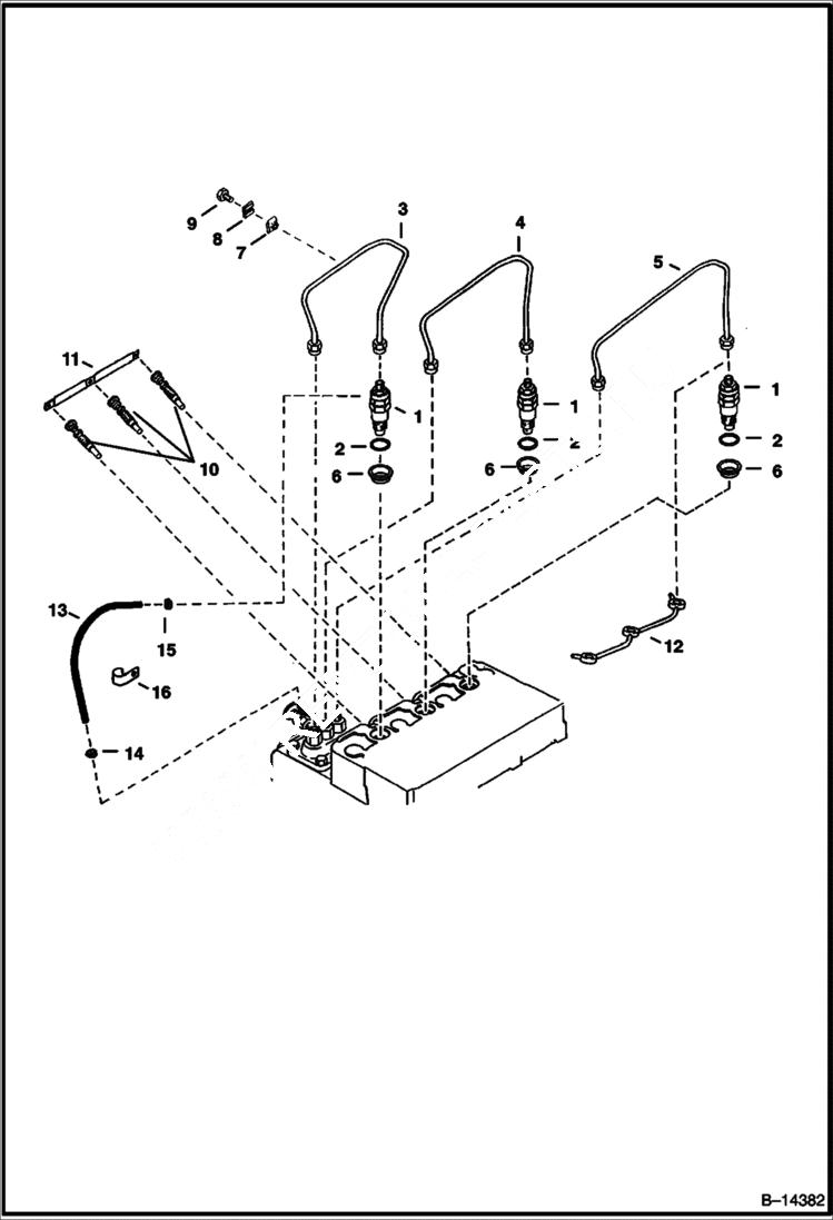 Схема запчастей Bobcat 328 - INJECTOR NOZZLES POWER UNIT
