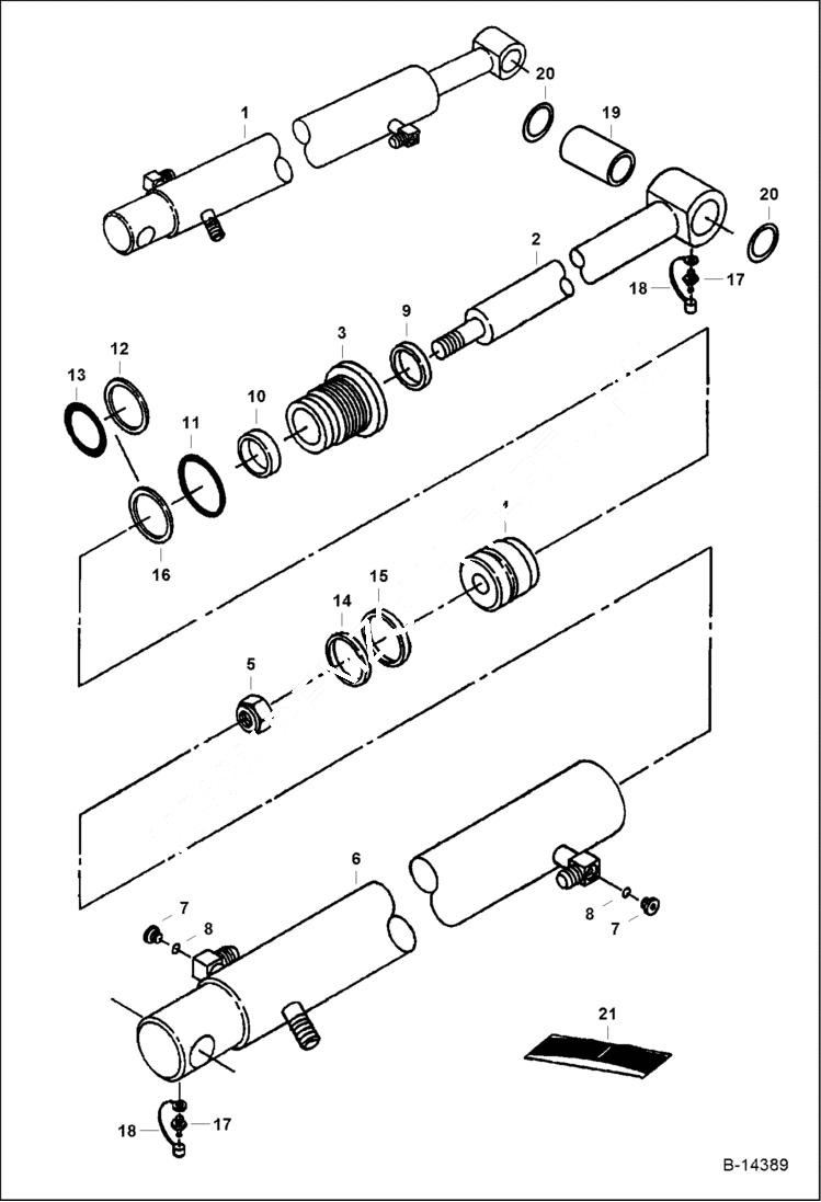 Схема запчастей Bobcat 328 - BUCKET CYLINDER HYDRAULIC SYSTEM