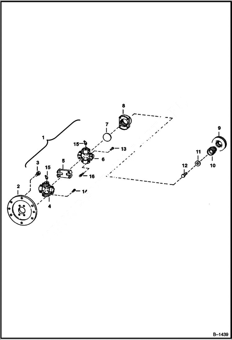Схема запчастей Bobcat 600s - UNIVERSAL JOINT POWER UNIT