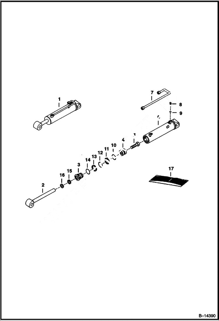 Схема запчастей Bobcat BACKHOE - CYLINDER DIPPER (401500101 & Above) (232900101 & Above) 725S BACKHOE