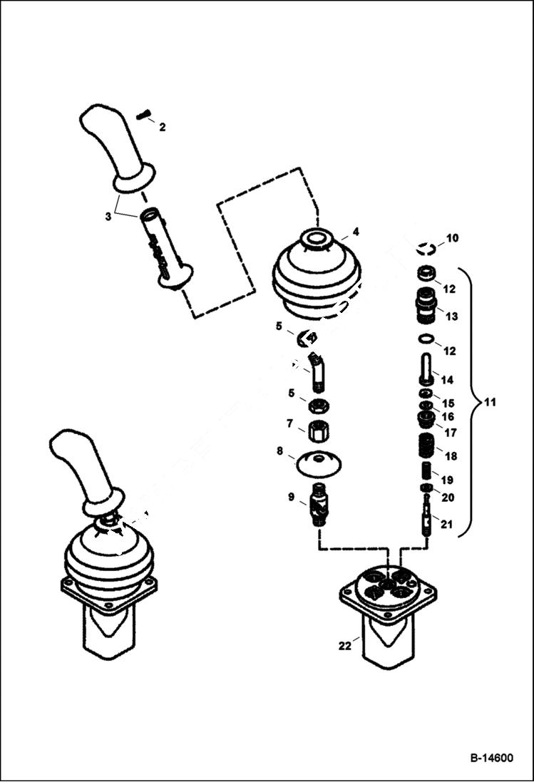 Схема запчастей Bobcat 328 - L.H. JOYSTICK CONTROLS HYDRAULIC SYSTEM