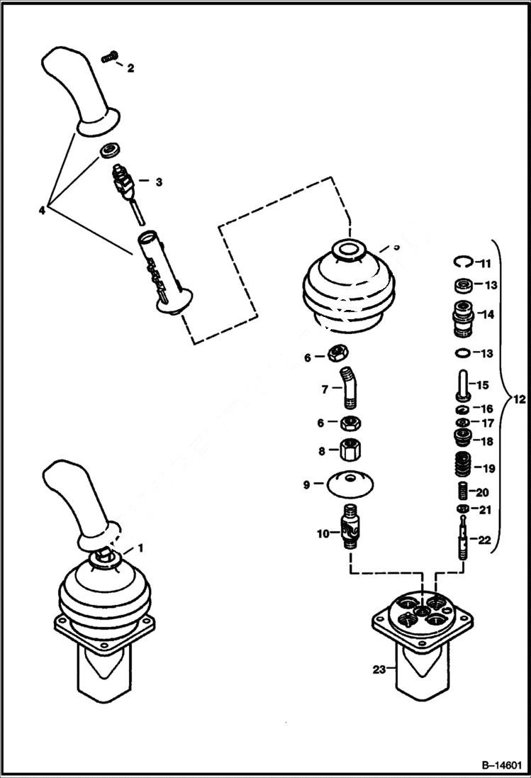 Схема запчастей Bobcat 337 - L.H. JOYSTICK CONTROLS HYDRAULIC SYSTEM