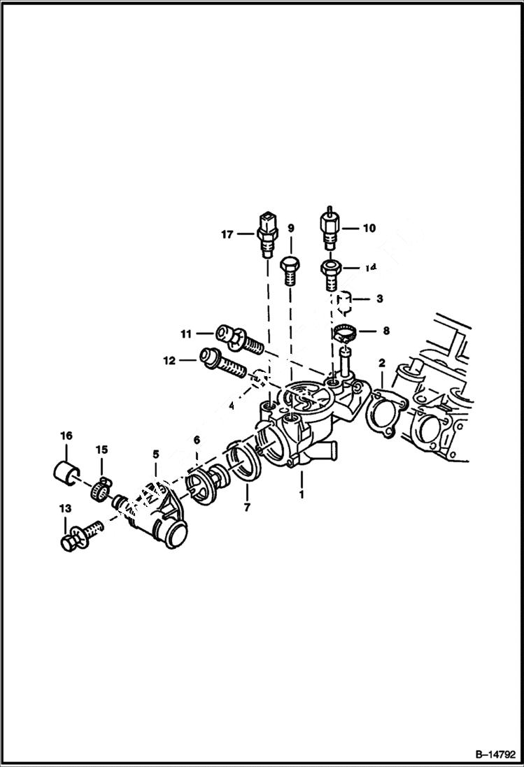Схема запчастей Bobcat 700s - THERMOSTAT HOUSING POWER UNIT
