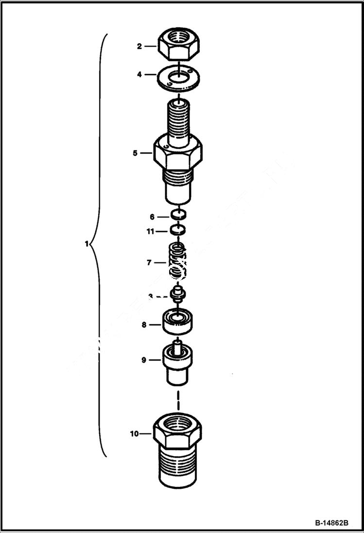 Схема запчастей Bobcat Mini Tracks Loaders - NOZZLE HOLDER Kubota - D722-E3B-BC-6(Tier IV Replacement) REPLACEMENT ENGINE