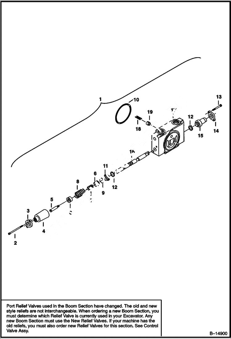 Схема запчастей Bobcat 320 - VALVE SECTION (Boom) HYDRAULIC SYSTEM