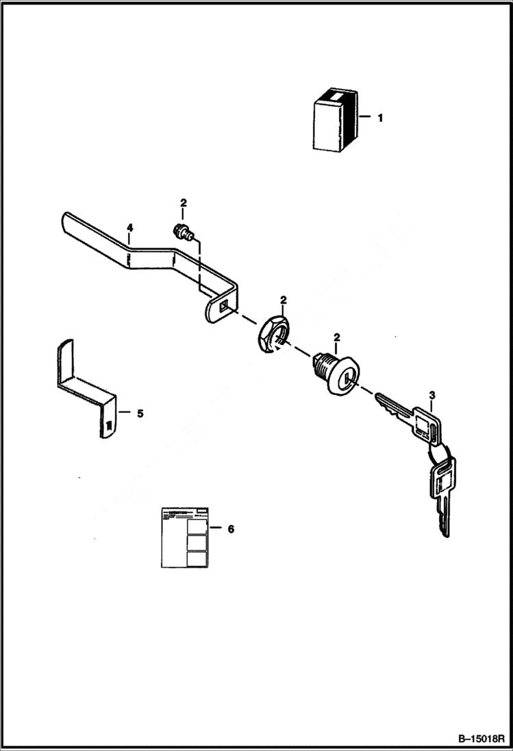 Схема запчастей Bobcat T-Series - REAR DOOR LOCK ACCESSORIES & OPTIONS