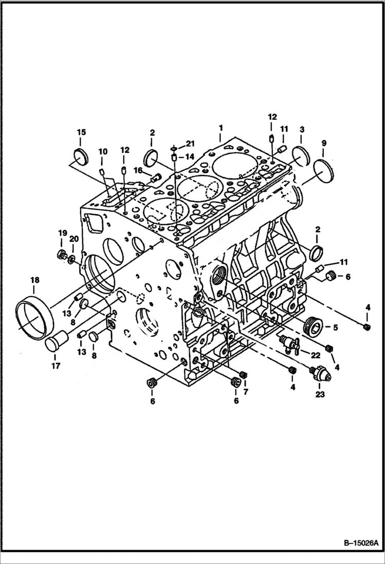 Схема запчастей Bobcat BL275 - CRANKCASE Tier I 5724 11001 & Above POWER UNIT