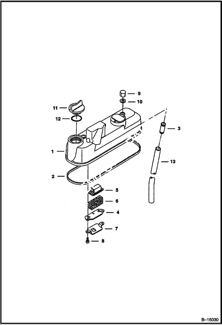 Схема запчастей Bobcat B200 - ROCKER ARM COVER POWER UNIT