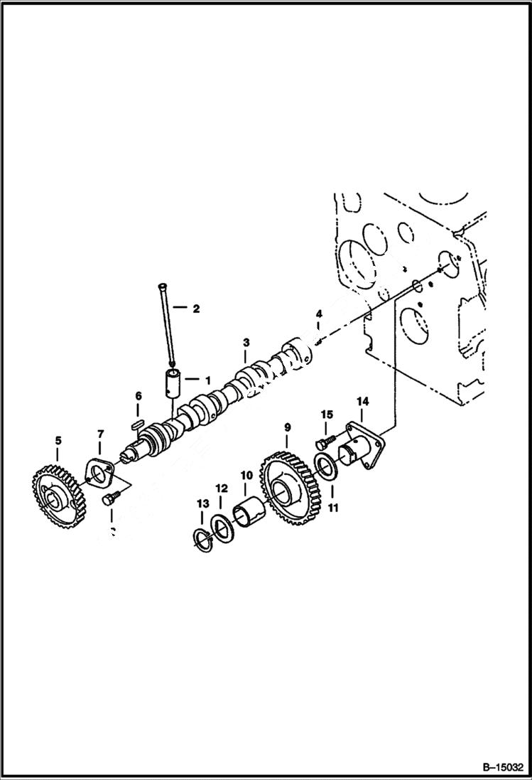Схема запчастей Bobcat 400s - CAMSHAFT (S/N 522211001 & Above, 522111001 & Above) POWER UNIT