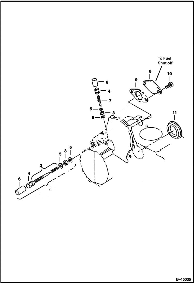 Схема запчастей Bobcat 400s - ENGINE STOP LEVER (S/N 522211001 & Above, 522111001 & Above) POWER UNIT
