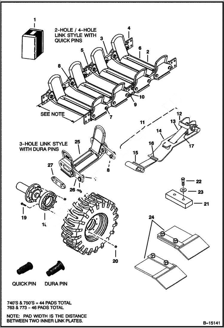 Схема запчастей Bobcat TRACKS - TRACKS (Trail Blazer Series) (740s, 750s, 763, 7753 & 773 Loaders) Loader