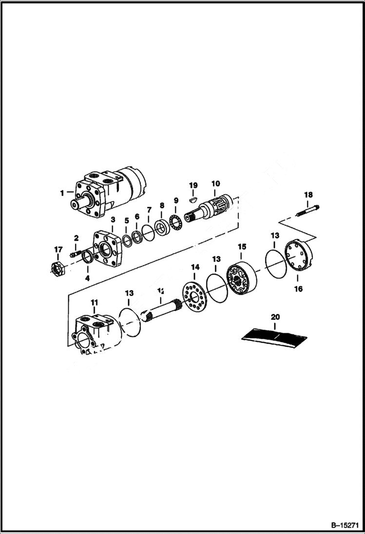 Схема запчастей Bobcat SWEEPER - SWEEPER (Gutter Brush) (Motor Eaton 158-3098-001 With 4-bolt flange) Loader