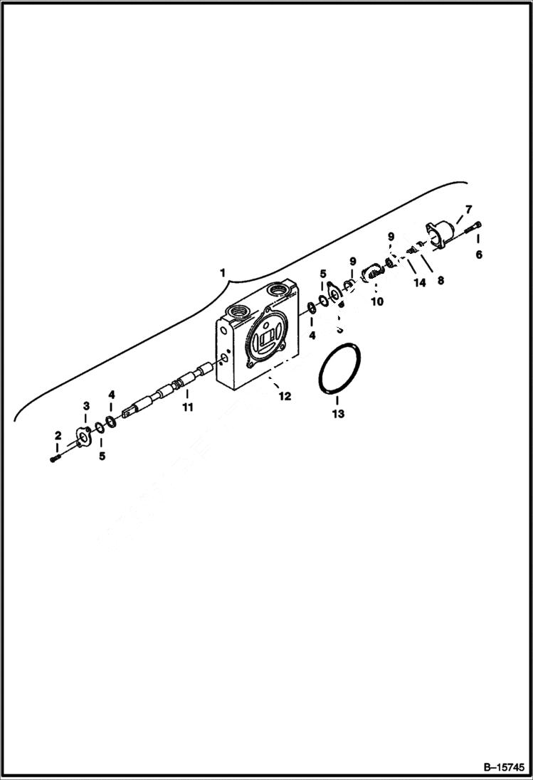 Схема запчастей Bobcat 320 - VALVE SECTION (L.H. Travel) (S/N 223812346 & Below, 223514376 & Below) HYDRAULIC SYSTEM