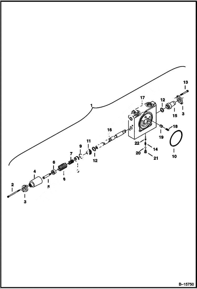 Схема запчастей Bobcat 322 - VALVE SECTION (Bucket) (S/N 223812346 & Below, 223514376 & Below) HYDRAULIC SYSTEM