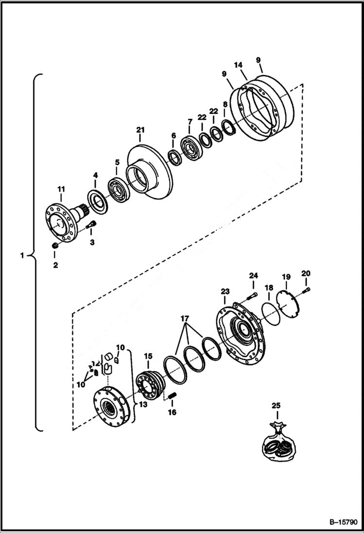Схема запчастей Bobcat PLANERS - PLANER (Motor Assy) (40 991400101 - 01035) Loader