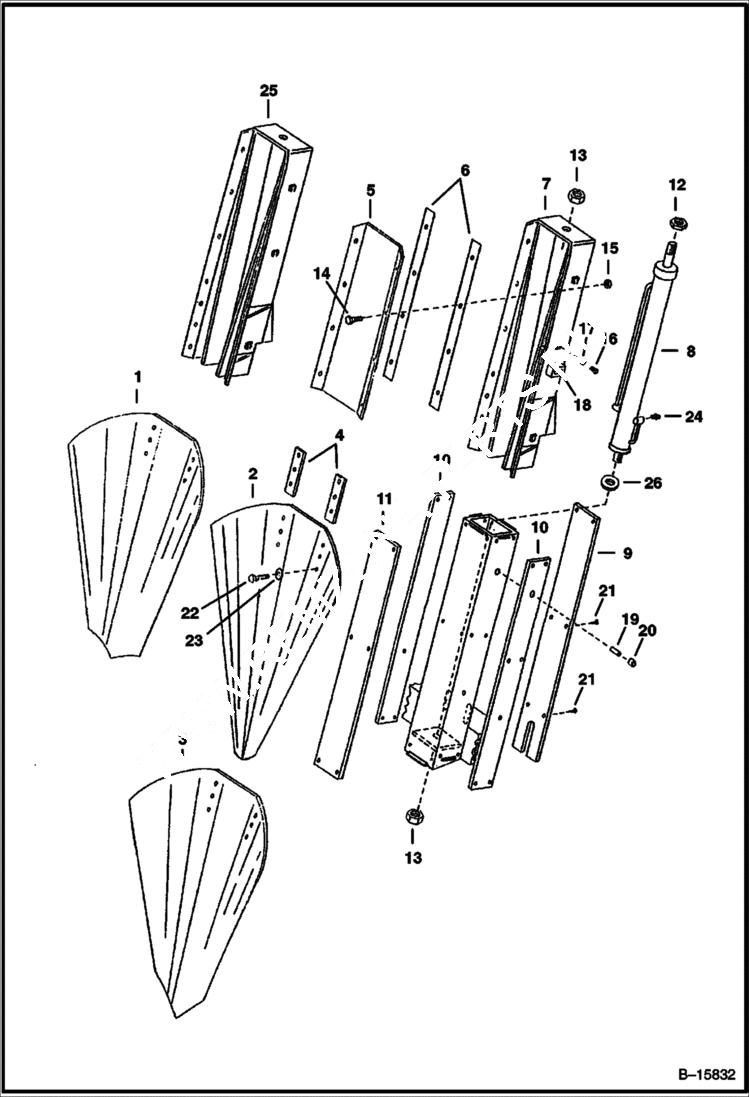 Схема запчастей Bobcat TREE SPADE - TREE SPADE (Tower & Blades) (3 Blade Models) Loader