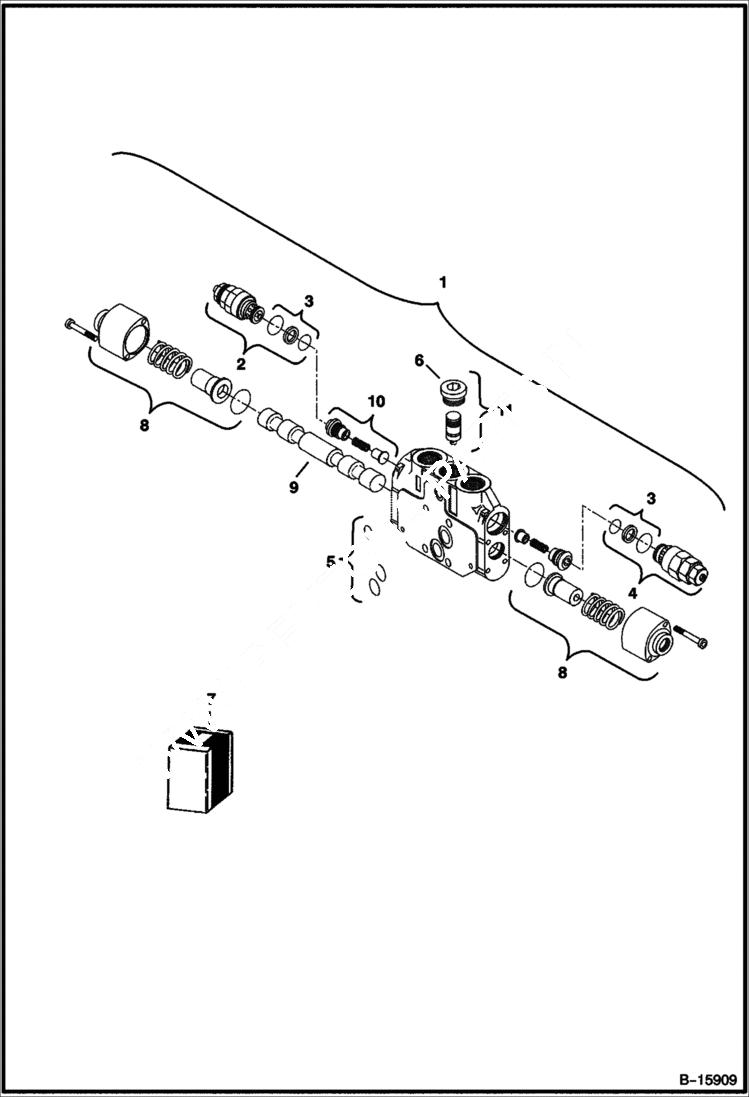 Схема запчастей Bobcat 341 - CONTROL VALVE (Auxiliary Section) HYDRAULIC SYSTEM