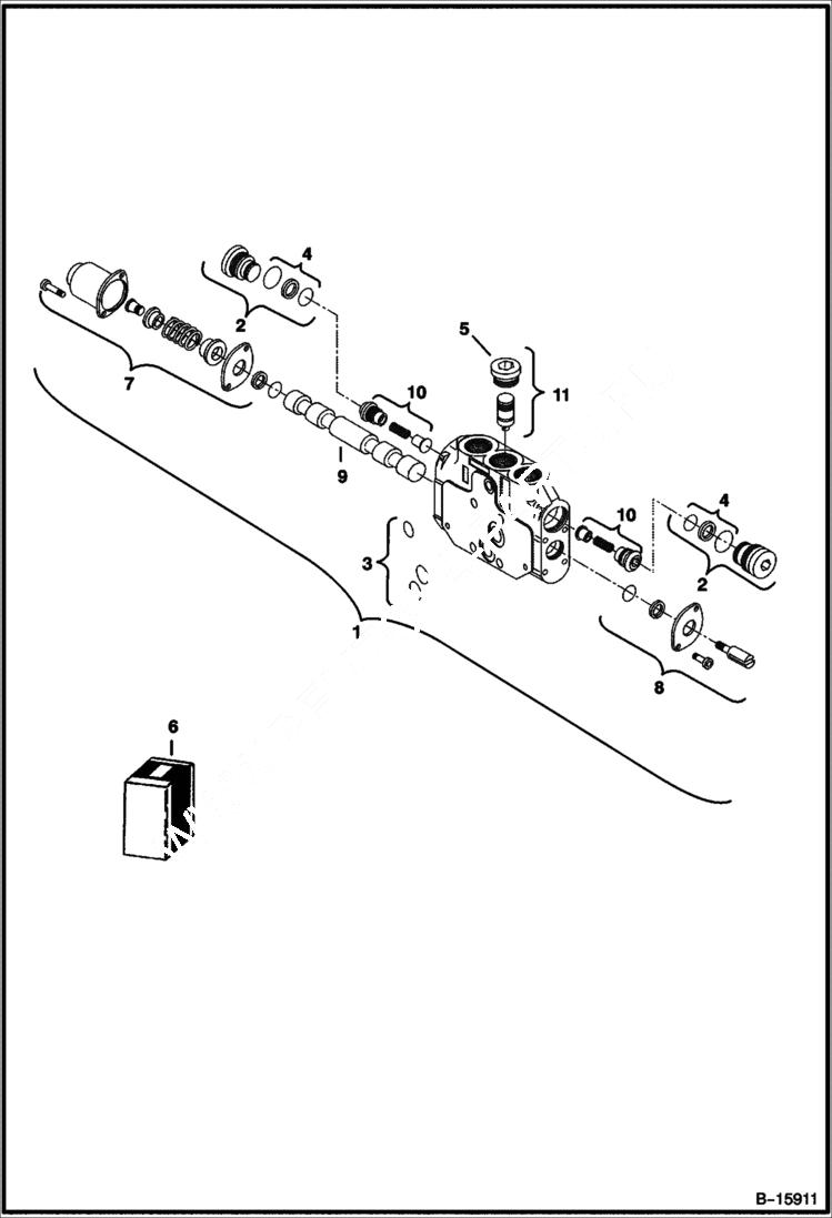 Схема запчастей Bobcat 341 - CONTROL VALVE (Offset Section) HYDRAULIC SYSTEM