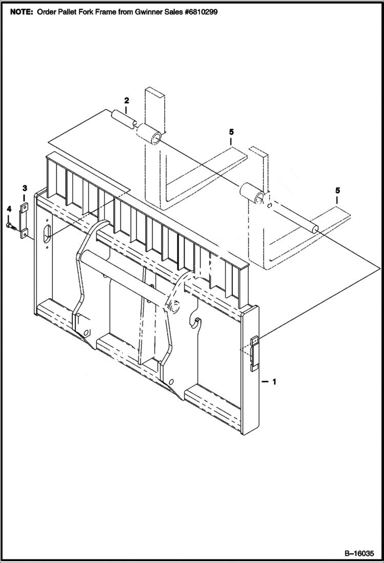 Схема запчастей Bobcat PALLET FORKS - 72 PALLET FORK (S/N 029900101 & Above) Телескопические мини-погрузчики