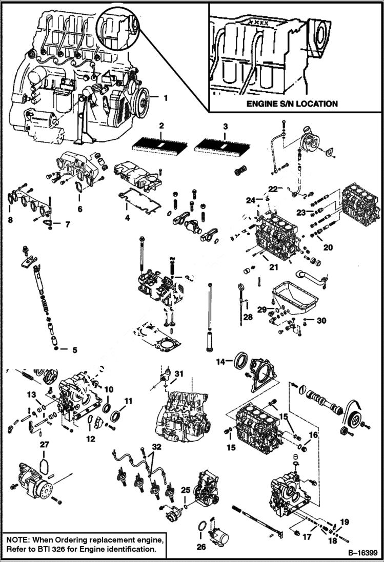Схема запчастей Bobcat S-Series - ENGINE & GASKET KITS POWER UNIT