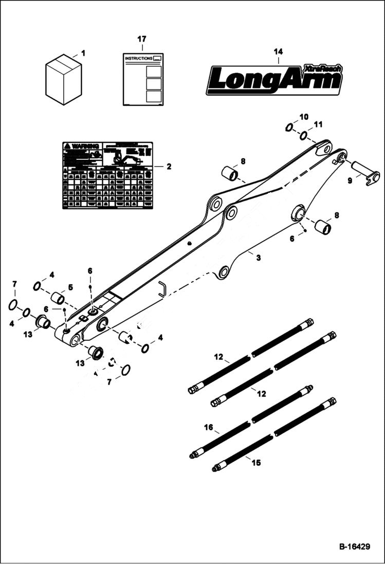 Схема запчастей Bobcat 337 - LONG ARM KIT (337) ACCESSORIES & OPTIONS