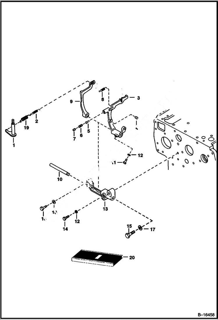 Схема запчастей Bobcat T-Series - GOVERNOR (Kubota - V2003T - Tier I) (S/N 5193 11001 & Abv, 5194 11001 & Abv) POWER UNIT