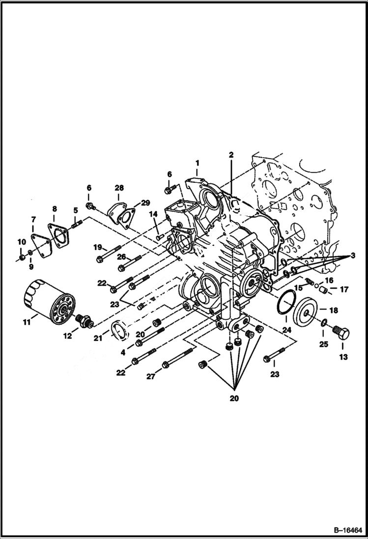 Схема запчастей Bobcat 322 - GEARCASE (Kubota D722-EB-MELROE-1) POWER UNIT