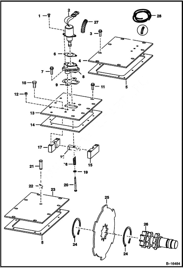 Схема запчастей Bobcat S-Series - DISC BRAKE (Non-Flat Top Chaincase) DRIVE TRAIN
