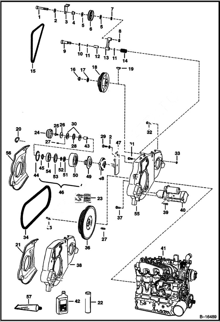 Схема запчастей Bobcat 700s - ENGINE & ATTACHING PARTS (Belt Drive System) POWER UNIT