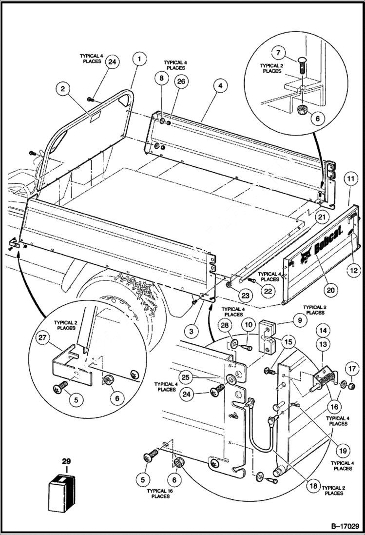 Схема запчастей Bobcat 2100 - CARGO BOX MAIN FRAME