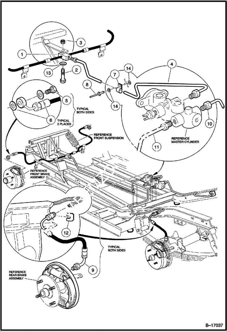 Схема запчастей Bobcat 2100 - HYDRAULIC BRAKE SYSTEM CHASSIS