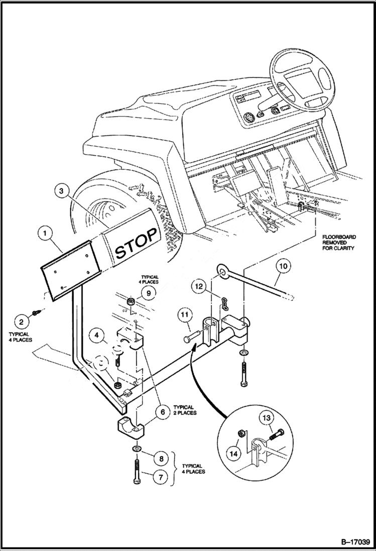 Схема запчастей Bobcat 2100 - BRAKE PEDAL ASSEMBLY CHASSIS