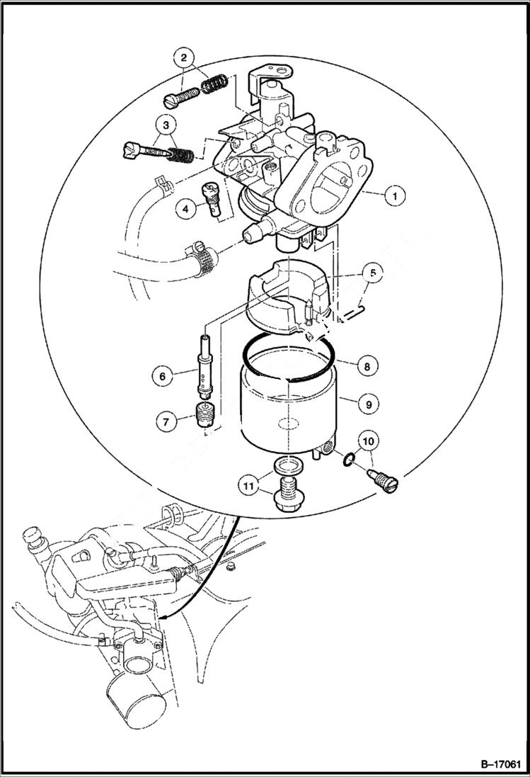 Схема запчастей Bobcat 2100 - CARBURETOR ASSEMBLY POWER UNIT