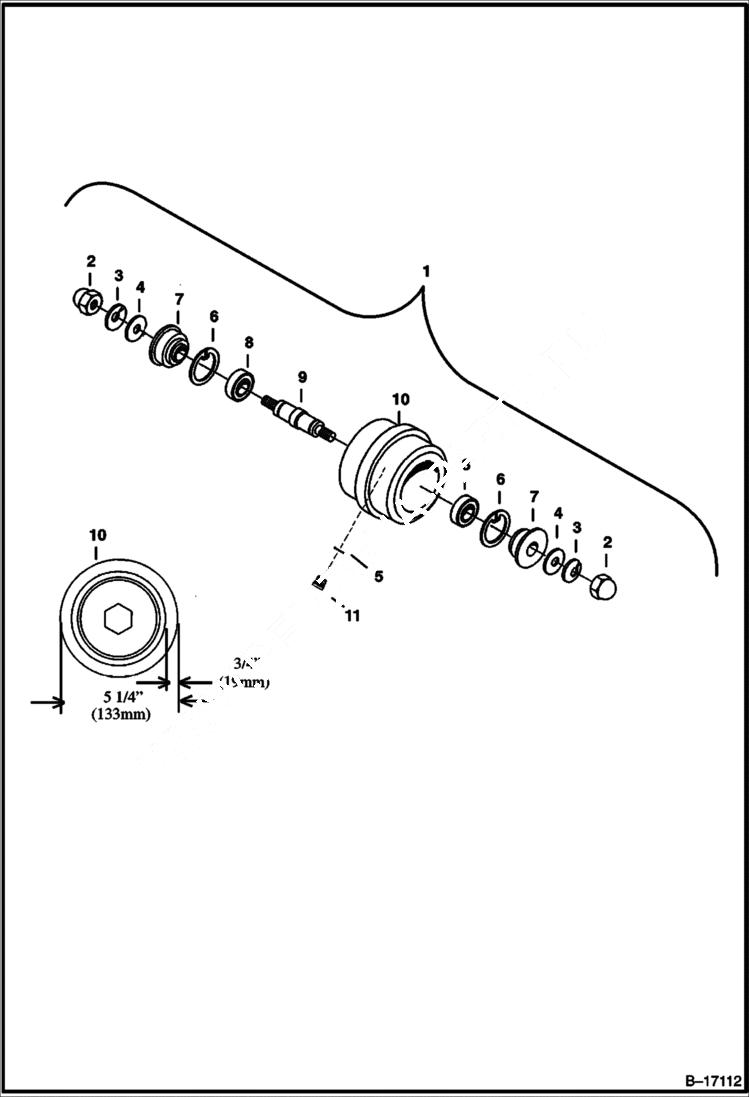 Схема запчастей Bobcat 328 - TRACK ROLLER (Rubber Tracks) (W/ Oil Plug) (S/N 232311037-12821 & 232411020 - 12603) UNDERCARRIAGE