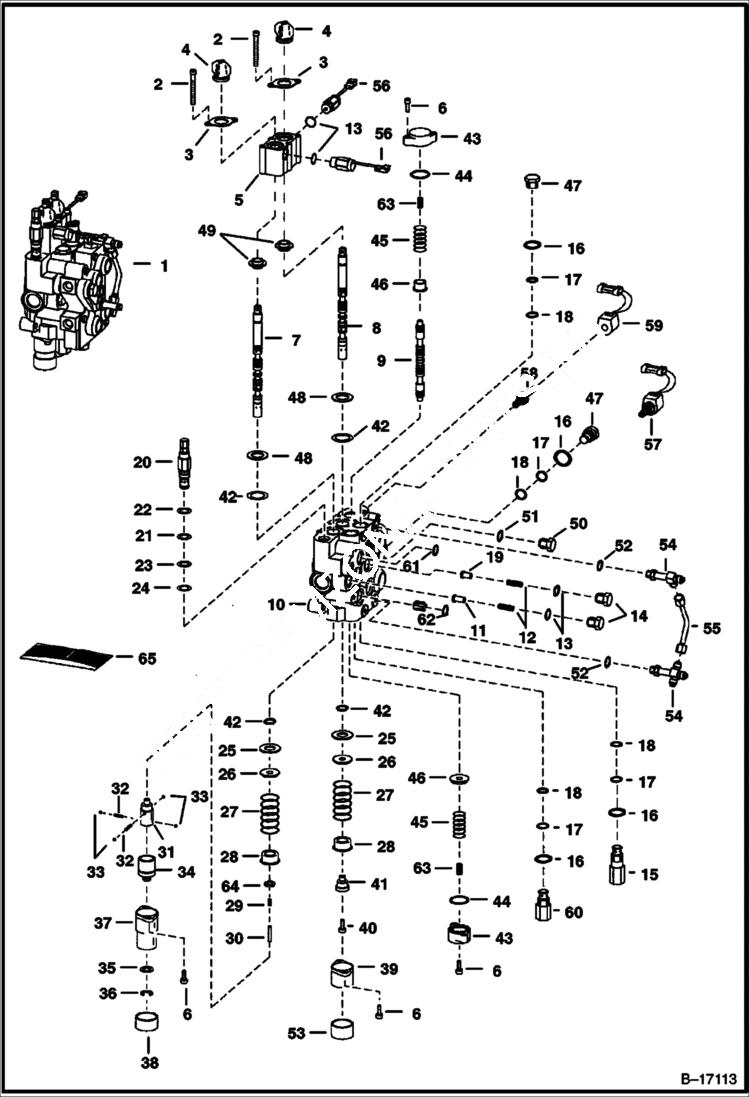 Схема запчастей Bobcat 700s - HYDRAULIC CONTROL VALVE (BICS Combo Valve) HYDRAULIC SYSTEM