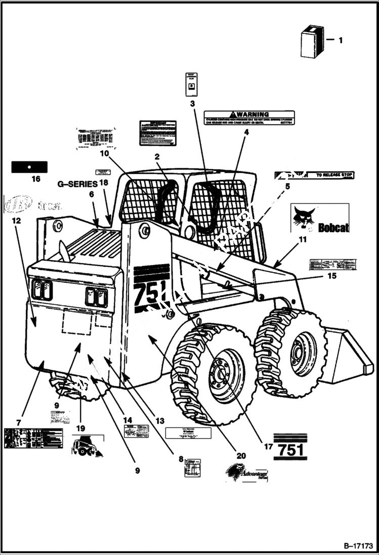 Схема запчастей Bobcat 700s - DECALS ACCESSORIES & OPTIONS