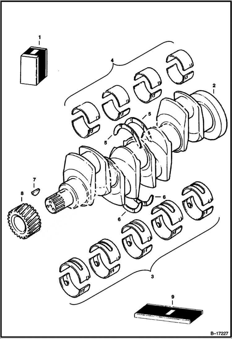 Схема запчастей Bobcat 900s - CRANKSHAFT & ASSOCIATED PARTS POWER UNIT