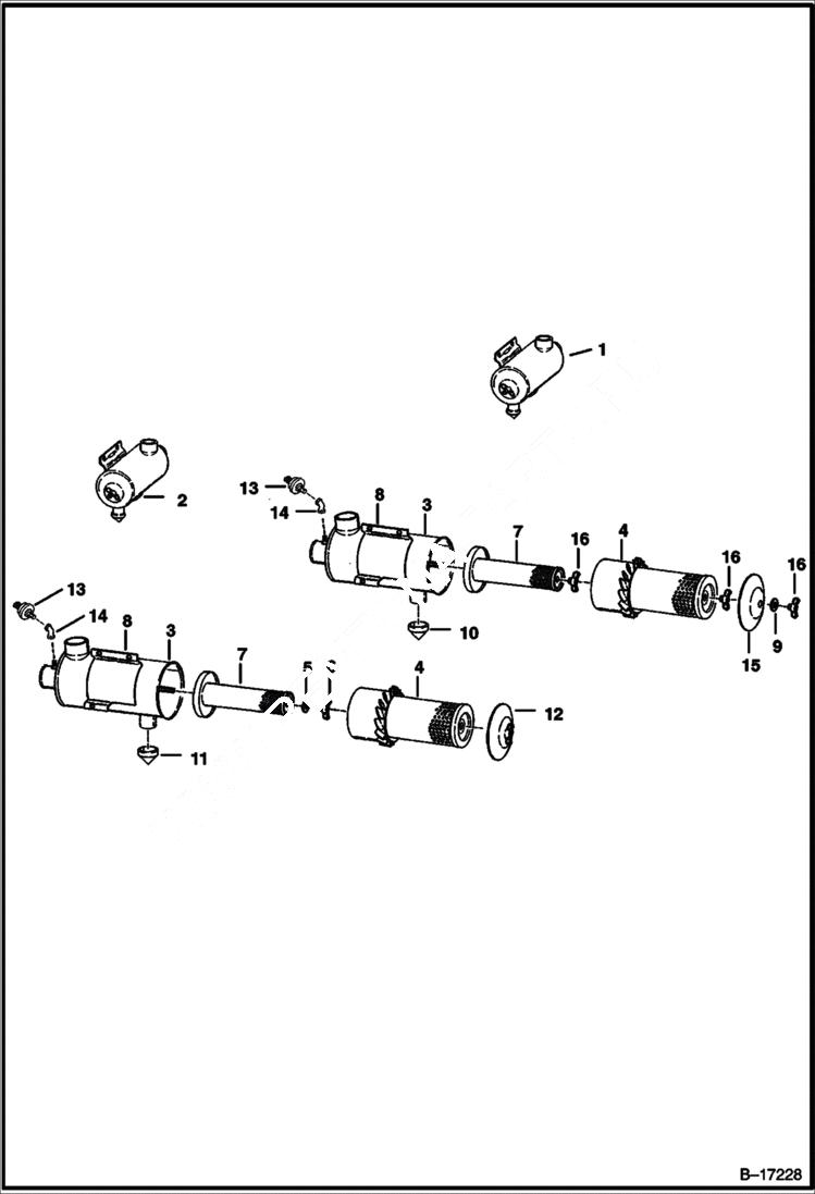 Схема запчастей Bobcat 700s - AIR CLEANER REPLACEMENT ENGINE