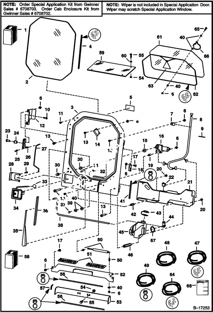 Схема запчастей Bobcat 700s - CAB ENCLOSURE ACCESSORIES & OPTIONS