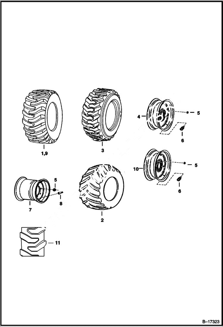 Схема запчастей Bobcat 700s - TIRES & RIMS ACCESSORIES & OPTIONS