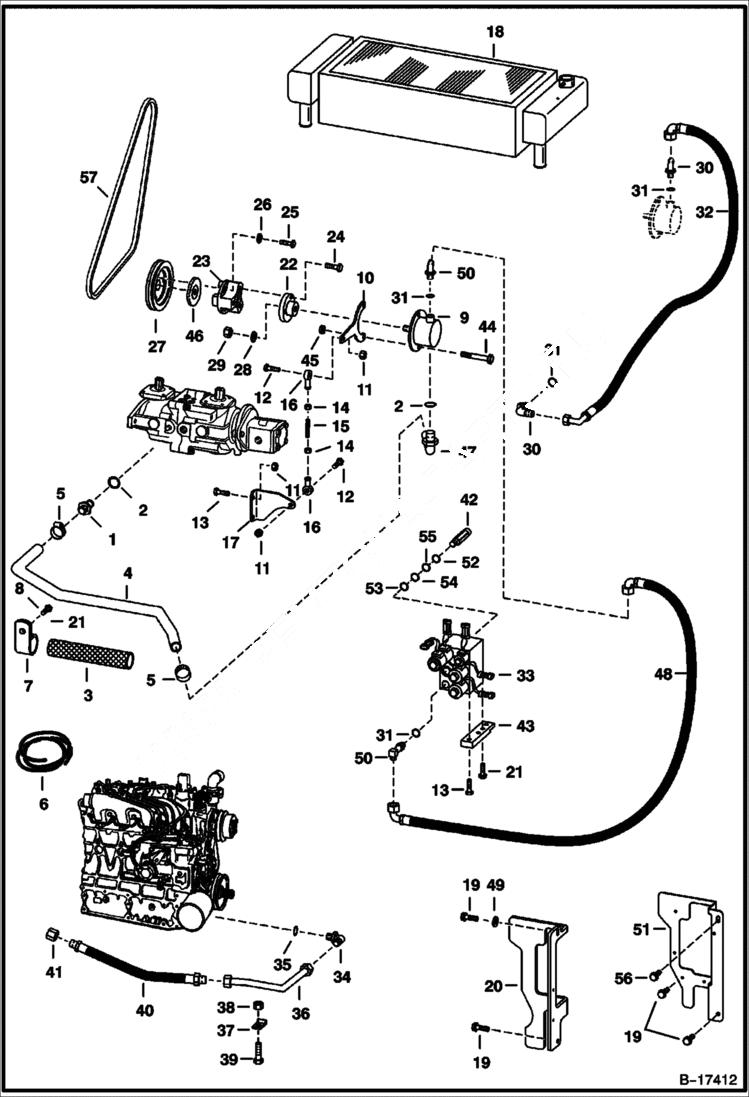 Схема запчастей Bobcat 700s - HIGH FLOW HYDRAULICS (S/N 5122 22019 & Above, 5126 12417 & Above) HIGH FLOW HYDRAULICS