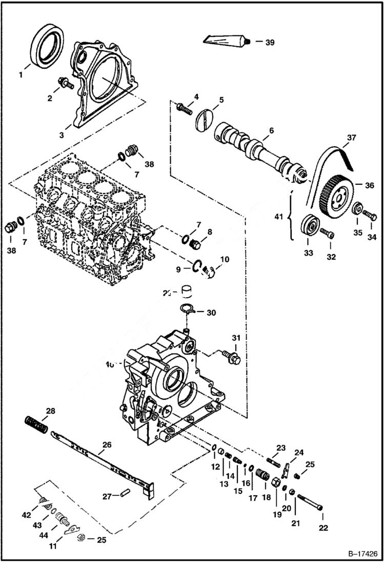 Схема запчастей Bobcat T-Series - CAMSHAFT POWER UNIT
