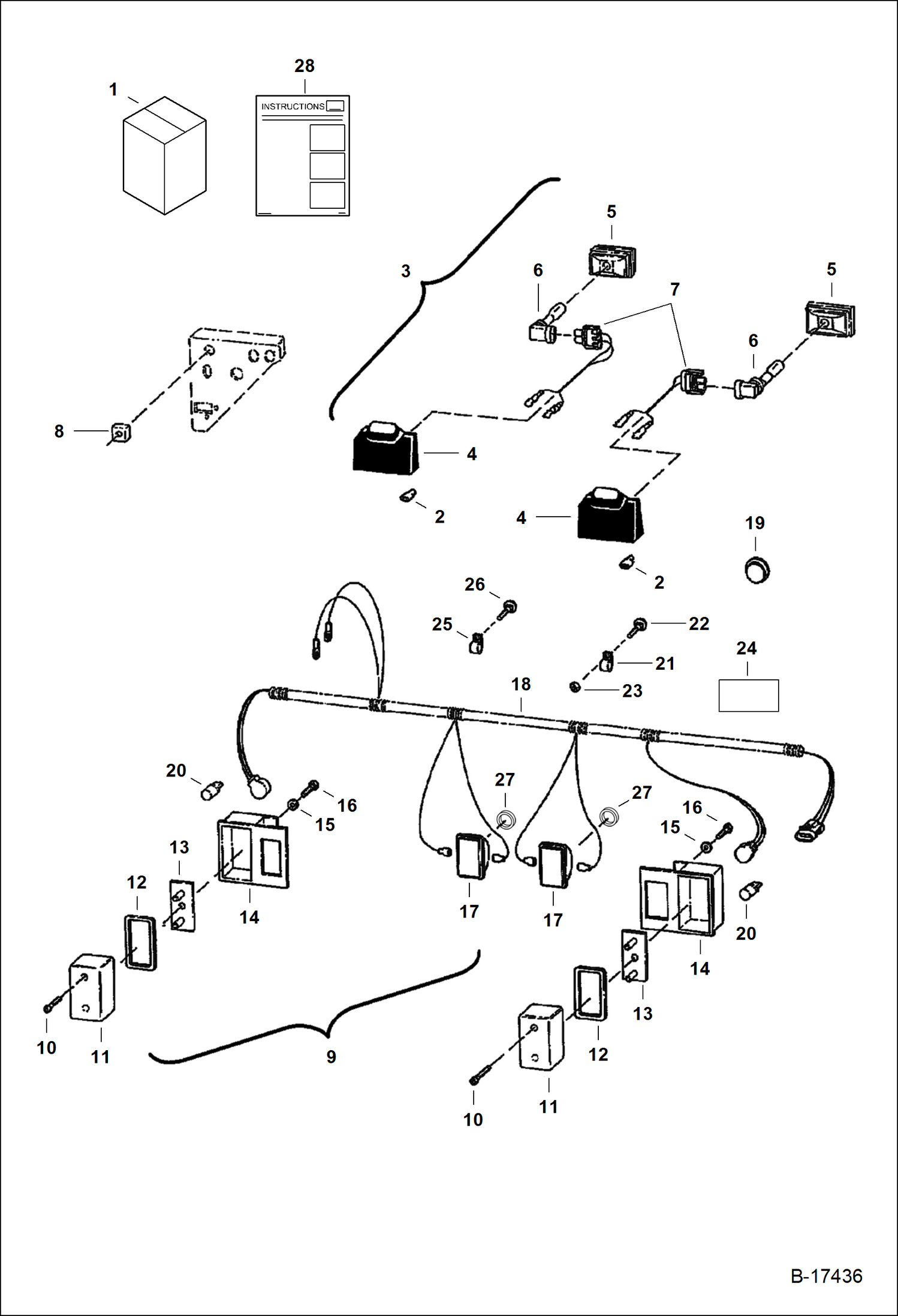 Схема запчастей Bobcat 500s - LIGHT KIT ACCESSORIES & OPTIONS