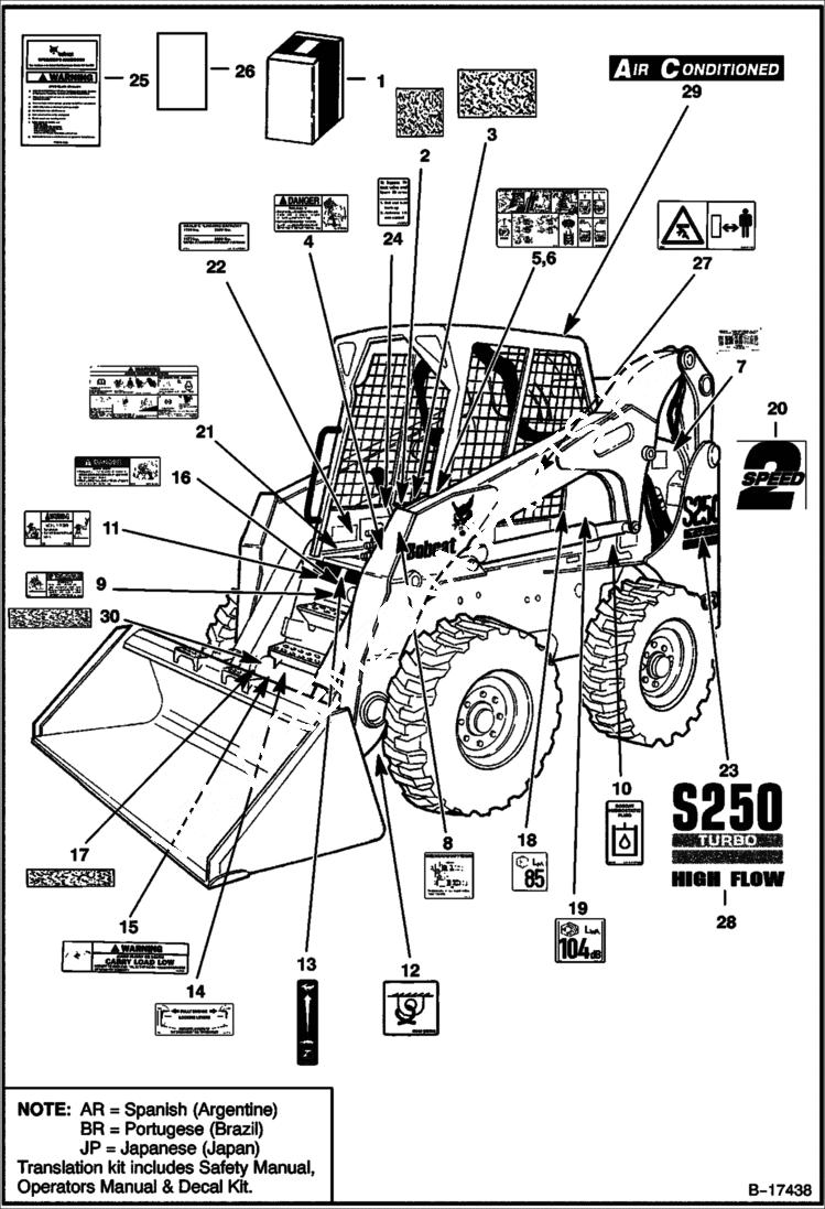 Схема запчастей Bobcat S-Series - DECALS ACCESSORIES & OPTIONS